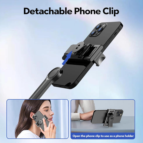 Fotopro 360 Flexible Phone Tripod, Mini Camera Tripod with Wireless Remote Phone Holder, Rotation Extendable Phone