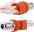 RF to RJ45 Converter Adapter, 2 Pack F Female to RJ45 Male Ethernet Adapter, Coaxial Coupler Connector - Orange