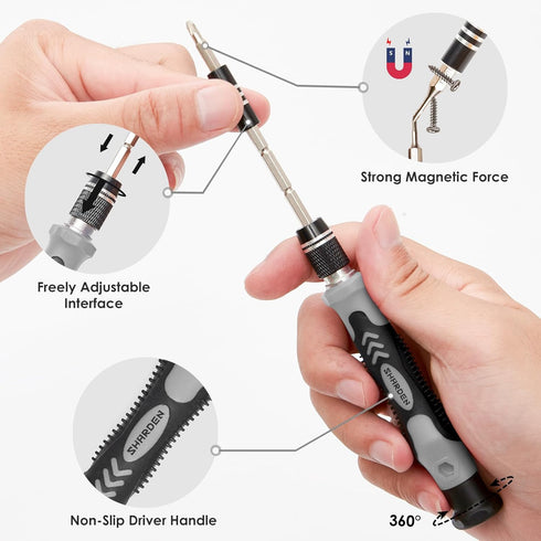 SHARDEN Precision Screwdriver Set, 122 in 1 Electronics Magnetic Repair Tool Kit with Case for Repair Computer, iPhone,