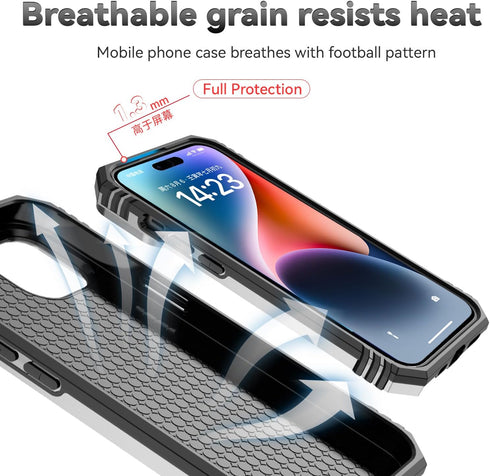 Hitaoyou Compatible with iPhone 15 Pro Max Case, Military Grade Shockproof Case with Camera Cover & Kickstand (Silver)