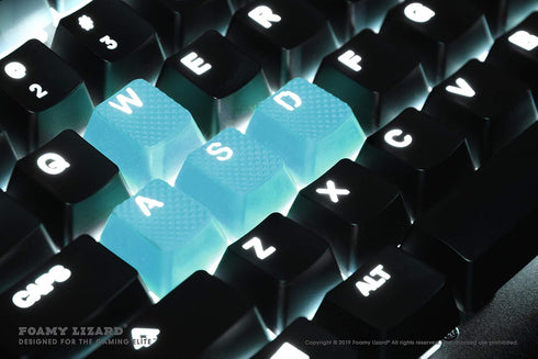 Foamy Lizard Pro Rubber Keycap Set, Backlit Cherry MX Compatible OEM Profile Double Shot Shine-Through Keys