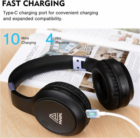 FAAEAL Bluetooth Noise-canceling Headphones Over Ear, 68 Hours Playtime Wireless Headset with Mic, HiFi Stereo Sound