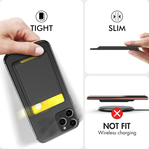 AHASTYLE Phone Credit Card Holder, Slim Stick-On Wallet with Strong Adhesive for iPhone/Android/Samsung