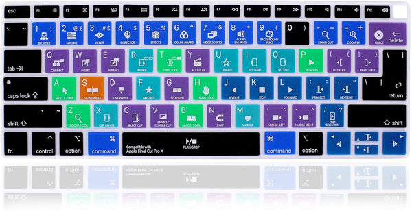 English Silicone Final Cut Pro X Shortcuts Keyboard Cover Skin for MacBook Air 13, Retina Display, Model A1932