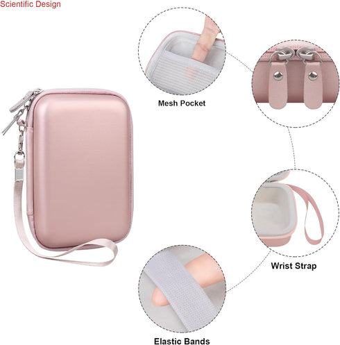 Elonbo Carrying Case for Yoto Mini, Kids Portable Bluetooth Travel Speaker Player Cover, Rose Gold (CASE ONLY)
