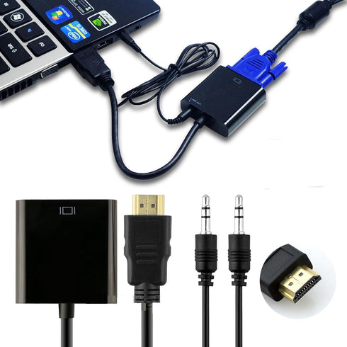 E-Universal Adapter Converter HDMI to VGA Male to Female for Computer, Desktop, Laptop, PC, Monitor, Projector, HDTV