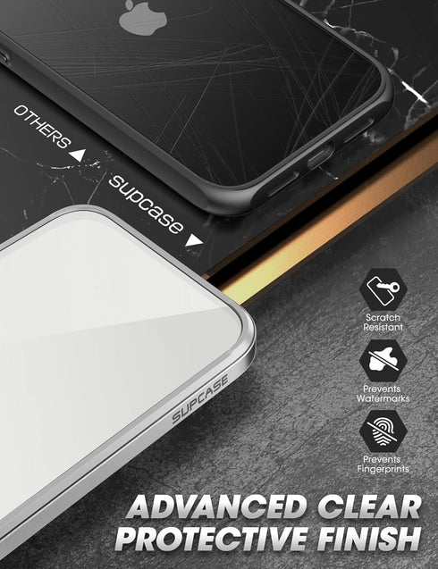 SUPCASE for iPhone 13 Pro Max Case, Clear Shockproof Protective Phone Case with Screen Protector, Silver