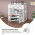 White PVC Router Storage Box: Cable Organizer Modem Cover Decorative Box for Home and Office Router Storage Rack