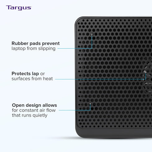 Targus Laptop Cooling Pad, Single Fan for Up to 16 Inch Macbook/PC, Black (AWE69US)