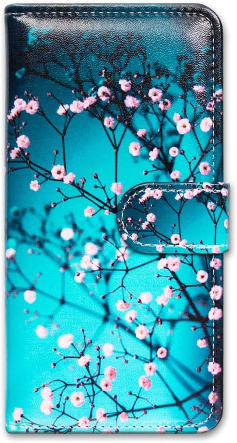Case for Google Pixel 6, Plum Blossom Flower Leather Flip Wallet Cover with Card Slot and Kickstand