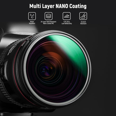 NEEWER 52mm Polarizer Filter, 24 Layer Multi Resistant Nano Coated MC CPL Circular Filter for Camera Lens