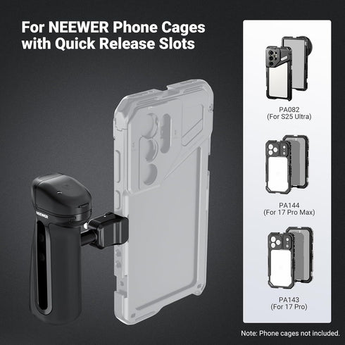 NEEWER 360 PA148E Quick Release Side Handle with Bluetooth Shutter, Cold Shoe, Rotation, Compatible with iPhone Android