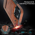 MMHUO iPhone 15 Leather Case, Brown, Ultra Slim Magnetic, Magsafe Compatible, Built-in Stand, Protective Kickstand