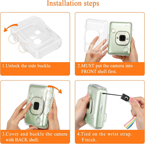 Fintie Clear Protective Case for Fujifilm Instax Mini Liplay Hybrid Instant Film Camera, Crystal Hard Cover