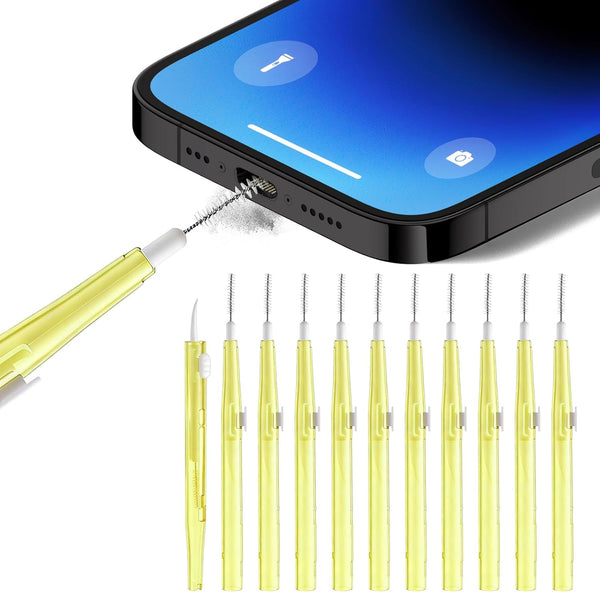 Volisau 10 Pcs Cell Phone Cleaning Kit,Charging Port Cleaner,Dual Sided Anti Clogging Nylon