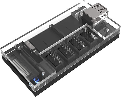 S08-303-IA Acrylic Internal USB 2.0 Hub with Magnetic Base, 5 USB 2.0 Ports Expansion