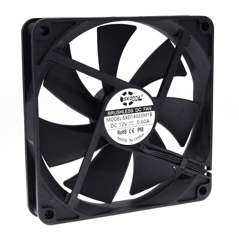 140mm Waterproof Cooling Fan, 140X140X25mm Dual Ball Bearing 12V 2900RPM for Computer Case PSU Chassis Cabinets