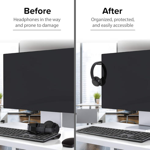 TotalMount Monitor Stand for Headphones and Headsets, Premium-Grade Holder Saves Desk Space and Protects