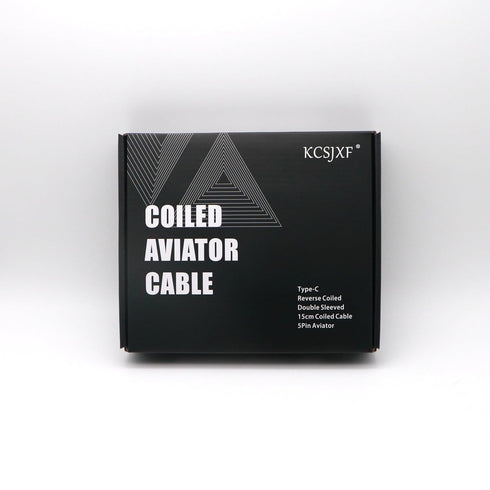 KCSJXF 5FT Reverse Coiled USB-C Keyboard Cable, Double-Sleeved Mechanical Keyboard Cable with Detachable Metal Aviator