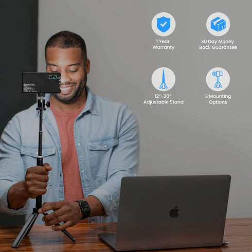 Lume Cube 30" Adjustable Webcam Stand, Portable Tripod for Lights & Webcams, Compatible with Logitech Models