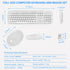 Wireless Keyboard Mouse Combo, 104 Keys Cute White Keyboard with Number Pad & Mouse for Windows, Laptop