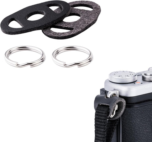KIWIFOTOS Camera Strap Split Round Lug Ring Anti-scratch PU Leather Cover Cap