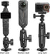 xik 1/4"-20 5.91 inch 1" Heavy Duty Thread Mount: Aluminum Long Arm with Double Ball Head & Ball- Rhombic Base - Fits