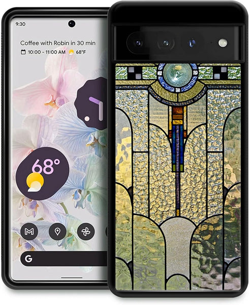 CARLOCA Art Deco Stained Window Pattern Case for Google Pixel 7 Pro, Shockproof Anti-Scratch Design for Girl Boy