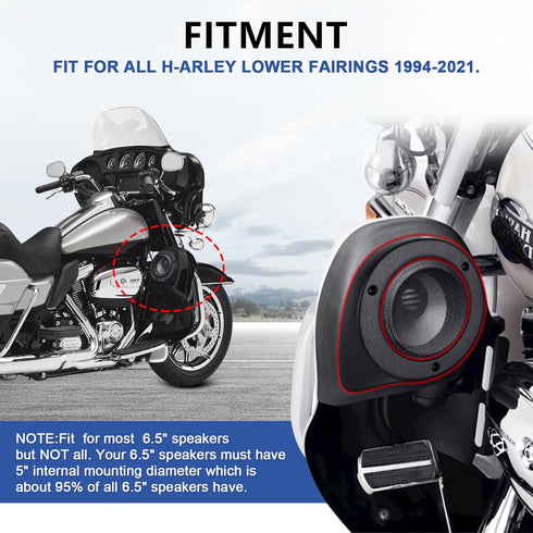 psler Motorcycle 6.5 inch Speaker Boxes Pod for Lower Fairing for Touring Ultra Glide Electra Glide Street Glide Road Glide 1993-2022 by psler