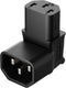 Vellcon IEC 320 C14 to C13 Power Adapter PDU Plug/Socket Down 90 Degree