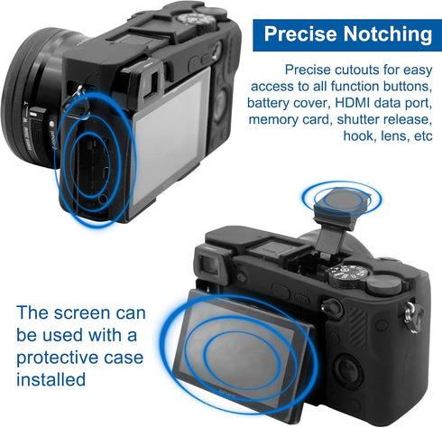 Easy Hood Case for Sony Alpha A6100 A6300 A6400 Digital Camera, Anti-Scratch Soft Silicone Protective Cover (Black)