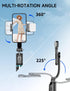 42" Selfie Stick Tripod with Fill Light, Extendable Phone Tripod Stand with Detachable Remote & Phone Holder