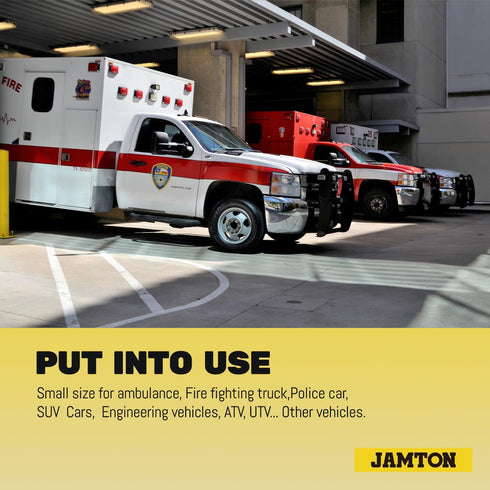 JAMTOM Compact PA Siren Horn, 200W/8 ohms Ultra Slim Speaker for Police, Ambulance, Engineer Vehicles
