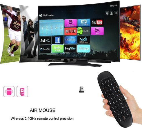 Smart Remote Replacement, Fly Air Mouse Multifunctional Remote with Keyboard, Mini Wireless Keyboard & Remote Control for KODI Android Box HTPC IPTV PC Pad Xbox 360 (G64)