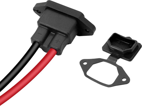 GELRHONR IEC 320 C14 Male 3 Pins Mount 10AWG AC Inline Plug Power Cord, 2 Open Wiring Stripped for Car/Home Appliances