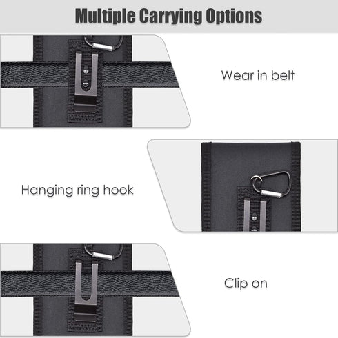 Dual Phone Holster, Large Smartphone Pouch Cell Phone Holder, Multi-Purpose Tactical Holder for Work, Hiking, Camping,