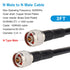 XRDS-RF N Male to N Male Cable, 3FT Low Loss KMR400 Coax Extension for 3G/4G/5G/LTE/GPS/WiFi/RF