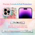 UEEBAI Colorful Retro Oil Painting Flower Case for iPhone 14 Pro Max, Cute Sparkly Floral Curly Cover (Orange Yellow)