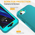 jaroco iPhone SE Case 2022/2020, Shockproof/Dust-Proof/Military Grade with Non-Slip Removable Cover, Light Blue/Green
