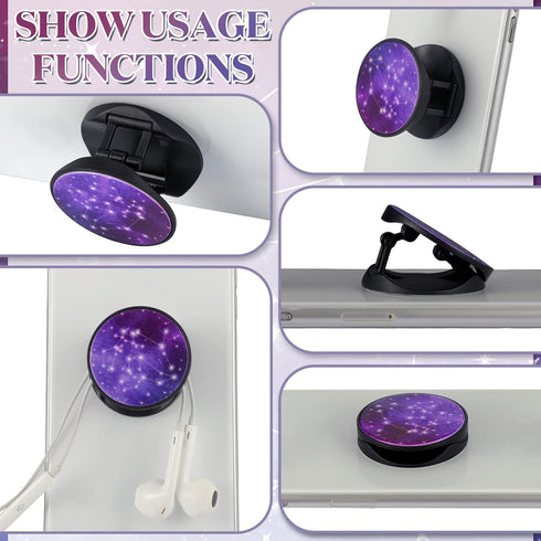 9 Pieces Cell Phone Grip Holder, Colorful Self-Adhesive Finger Ring Sublimation Holders for Smartphone and Tablets