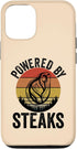 Primal Meat Based Nutrition Lifestyle Merch. Powered by Steaks Carnivore Diet Meat Lover Quote Case for iPhone 12/12
