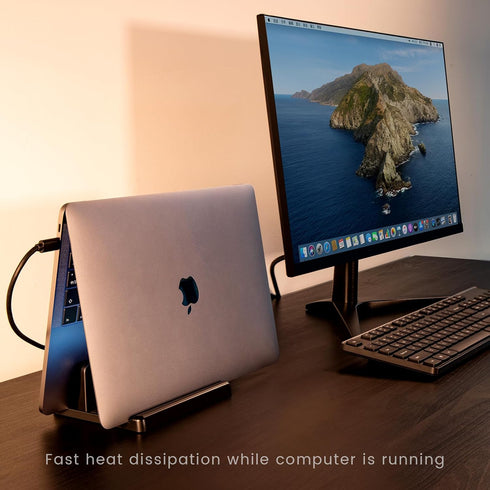 3-Slot Vertical Laptop Stand Holder, Adjustable ABS Plastic Desktop Notebook Dock, Space-Saving Vertical Laptop Stand