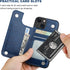 ONETOP Wallet Case for iPhone 13, PU Leather Kickstand with Card Holder, Double Magnetic Clasp, 6.1 Inch (Blue)