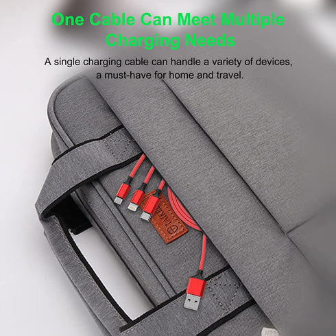 Multi 3 in 1 USB Long iPhone Charging Cable, 1.8M/5.9Ft Nylon Braided Universal Phone Charger Cord for