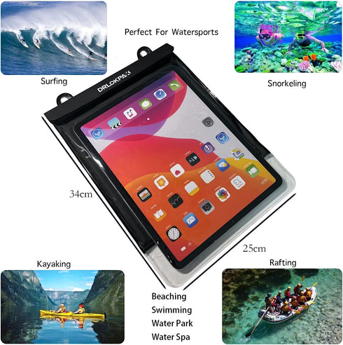 Floating Waterproof Tablet Case for iPad Pro 12.9 inch, Galaxy Tab S8+/S9+ 12.4", Surface Pro X/9/8/7/6 (White, 13inch)