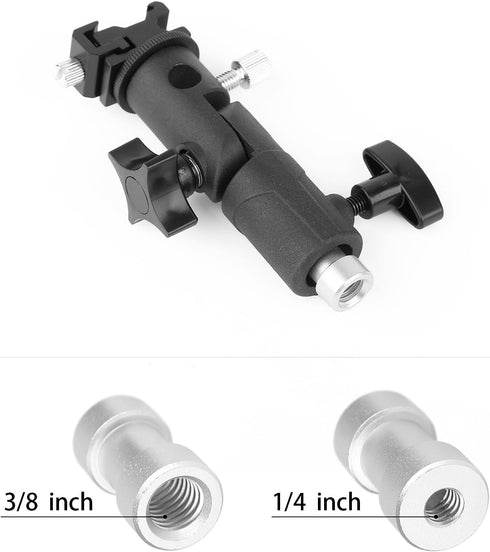 ChromLives Professional Swivel Stand Light Bracket, Camera Flash Speedlite Mount, Umbrella Bracket Shoe Holder E Type