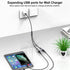 USB Splitter Cable,1 Male to 2 Female USB Extension Cable,Charger & Data Transfer Multiport USB Extender Hub,USB Y Splitter for Car,Laptop,Charging,TV,PC,Mac,Xbox One Series X/S,HDD,Phone