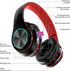 2022 Wireless Bluetooth Headphones, Colorful LED Lights Over Ear Foldable Headset with Built-in Microphone