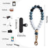 Elastic Silicone Beaded Phone Wrist Strap - Hands-Free Black Bracelet