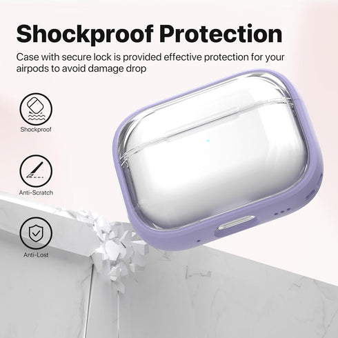 Valkit Clear Case for Airpods Pro 2nd/1st Generation, Soft Shockproof Cover with Lock & Cleaner Kit